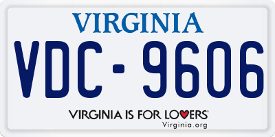VA license plate VDC9606
