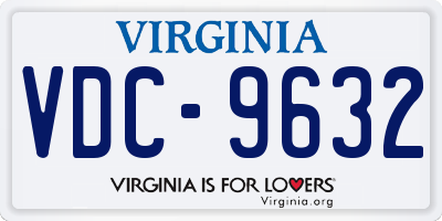 VA license plate VDC9632