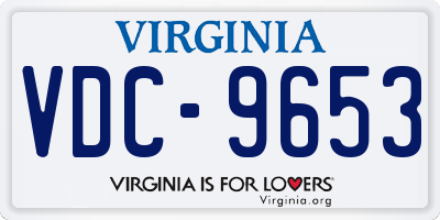 VA license plate VDC9653