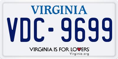 VA license plate VDC9699