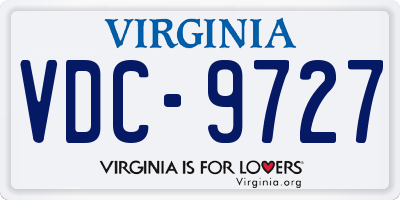 VA license plate VDC9727