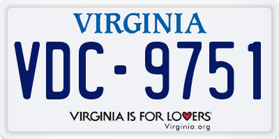 VA license plate VDC9751
