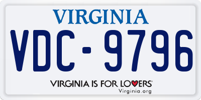 VA license plate VDC9796