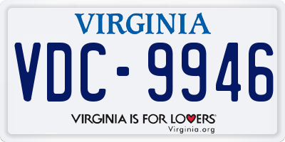 VA license plate VDC9946