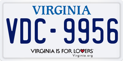 VA license plate VDC9956