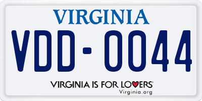 VA license plate VDD0044