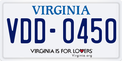 VA license plate VDD0450