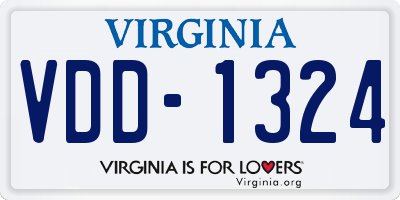 VA license plate VDD1324
