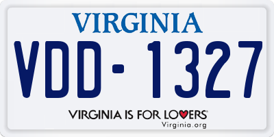 VA license plate VDD1327