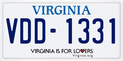 VA license plate VDD1331