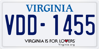VA license plate VDD1455
