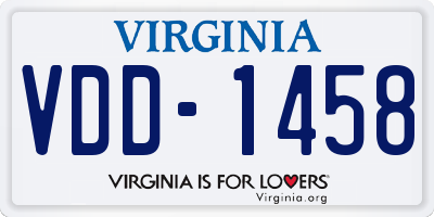 VA license plate VDD1458