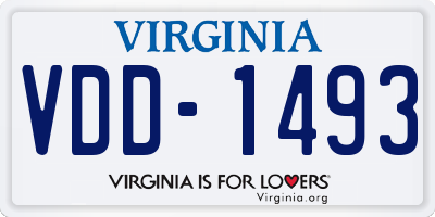 VA license plate VDD1493