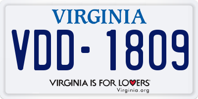 VA license plate VDD1809