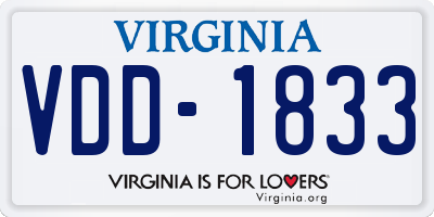 VA license plate VDD1833