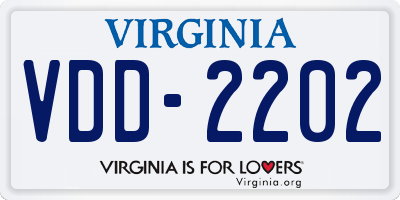 VA license plate VDD2202