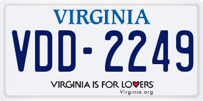 VA license plate VDD2249