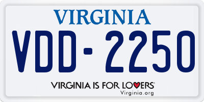 VA license plate VDD2250