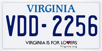 VA license plate VDD2256