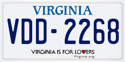 VA license plate VDD2268
