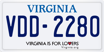 VA license plate VDD2280