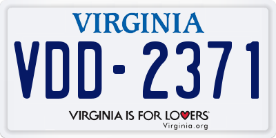 VA license plate VDD2371