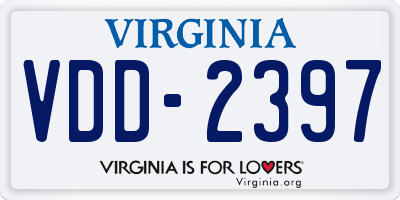 VA license plate VDD2397