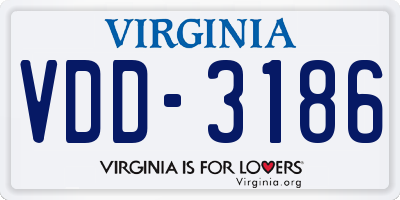 VA license plate VDD3186