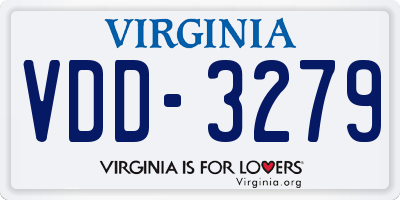 VA license plate VDD3279