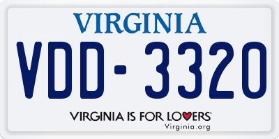 VA license plate VDD3320
