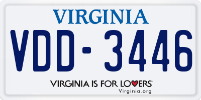 VA license plate VDD3446
