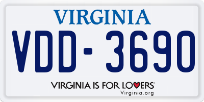 VA license plate VDD3690