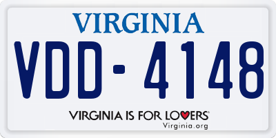 VA license plate VDD4148
