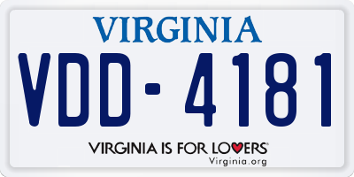 VA license plate VDD4181