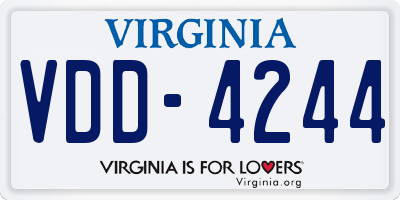 VA license plate VDD4244