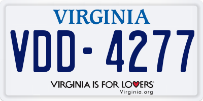 VA license plate VDD4277