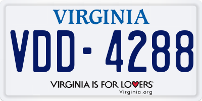 VA license plate VDD4288