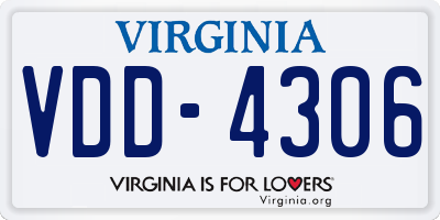 VA license plate VDD4306