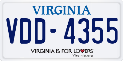 VA license plate VDD4355