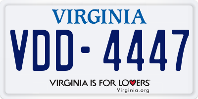 VA license plate VDD4447
