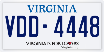 VA license plate VDD4448