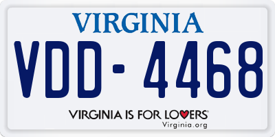 VA license plate VDD4468