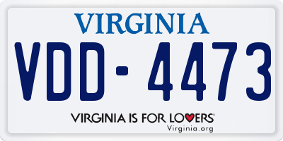 VA license plate VDD4473