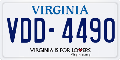 VA license plate VDD4490