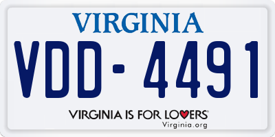 VA license plate VDD4491