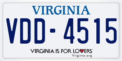 VA license plate VDD4515