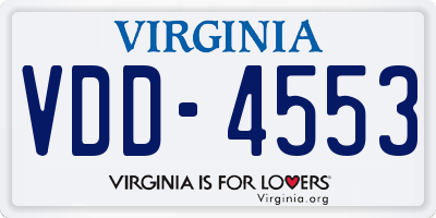 VA license plate VDD4553