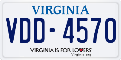 VA license plate VDD4570