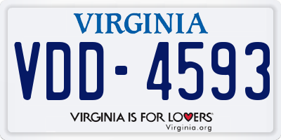 VA license plate VDD4593