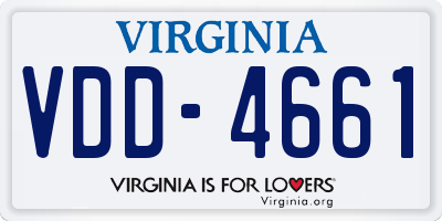 VA license plate VDD4661